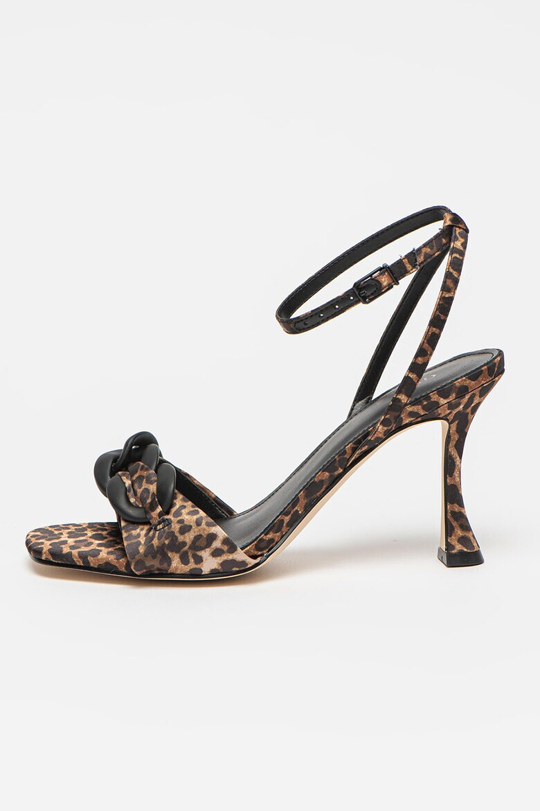 Guess Sandale cu bareta pe glezna si animal print - Pled.ro