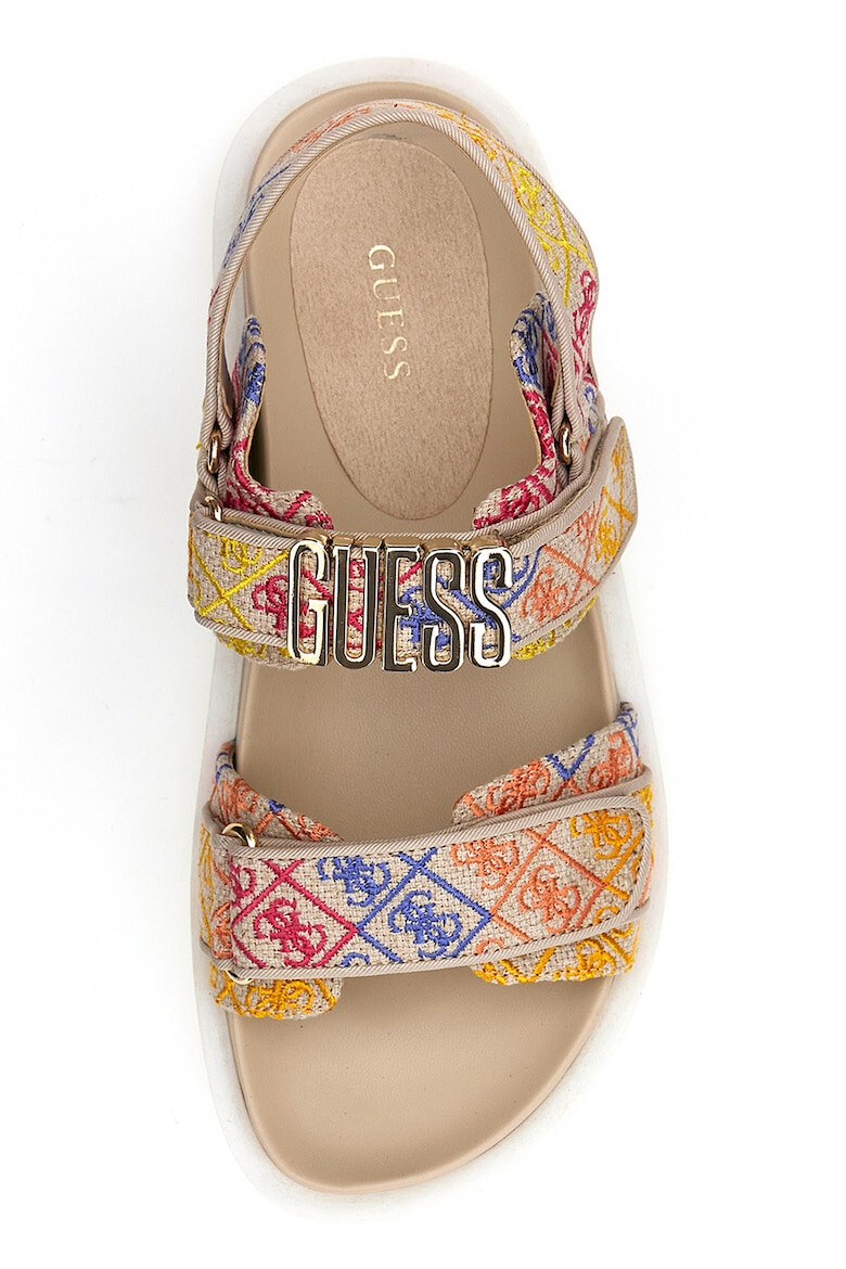 GUESS Sandale cu velcro si logo metalic - Pled.ro