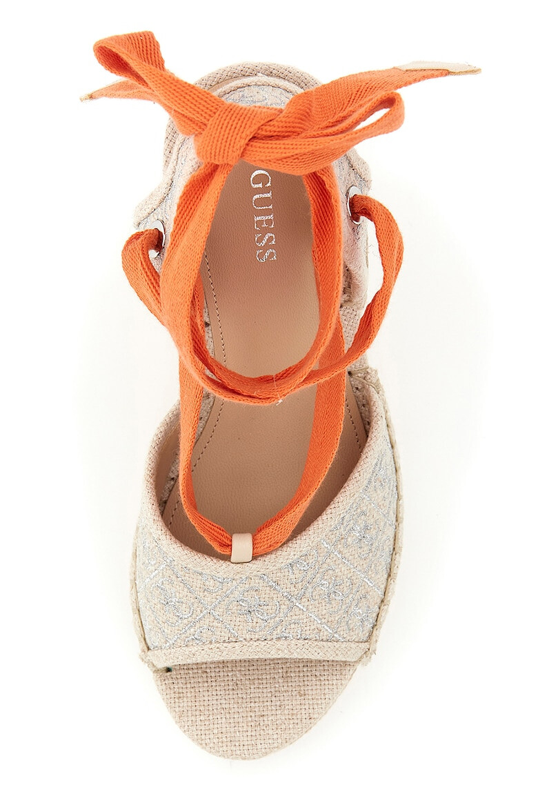 GUESS Sandale-espadrile wedge cu monograme brodate - Pled.ro