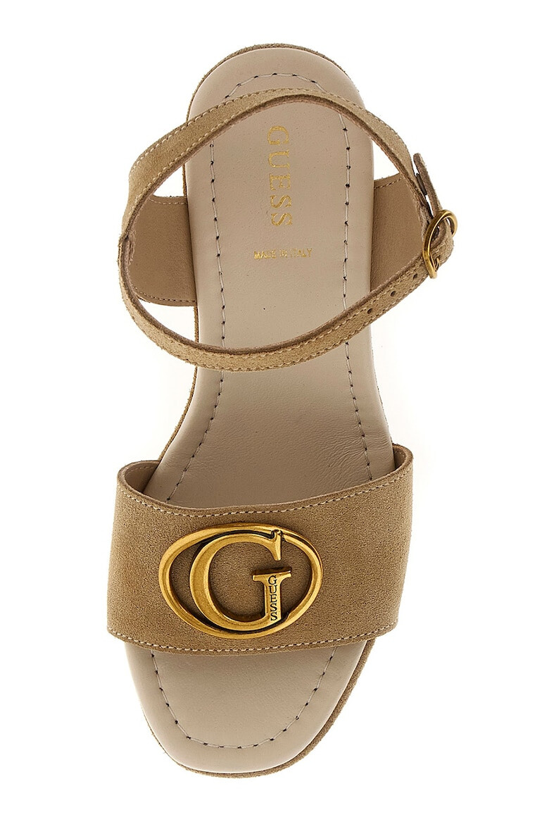 GUESS Sandale masive de piele intoarsa - Pled.ro