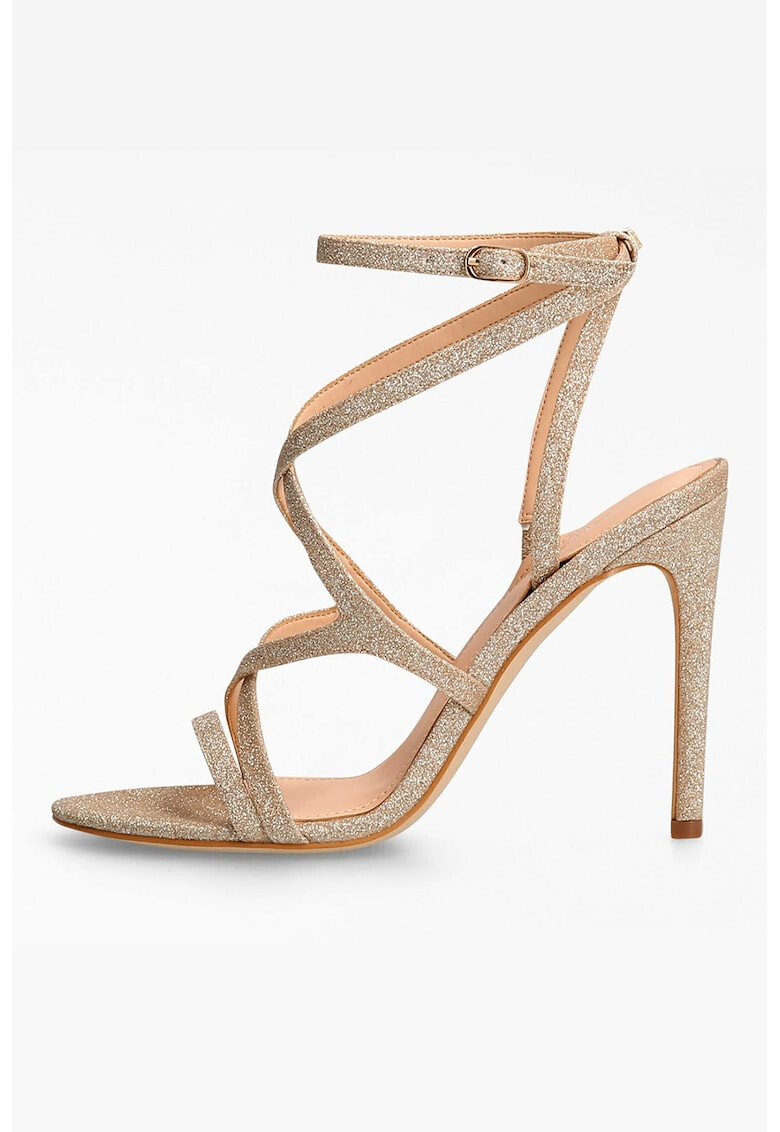 Guess Sandale stralucitoare cu toc stiletto Fennela - Pled.ro