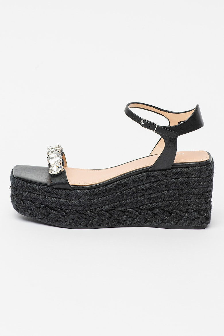 Guess Sandale wedge de piele cu strasuri Osia - Pled.ro