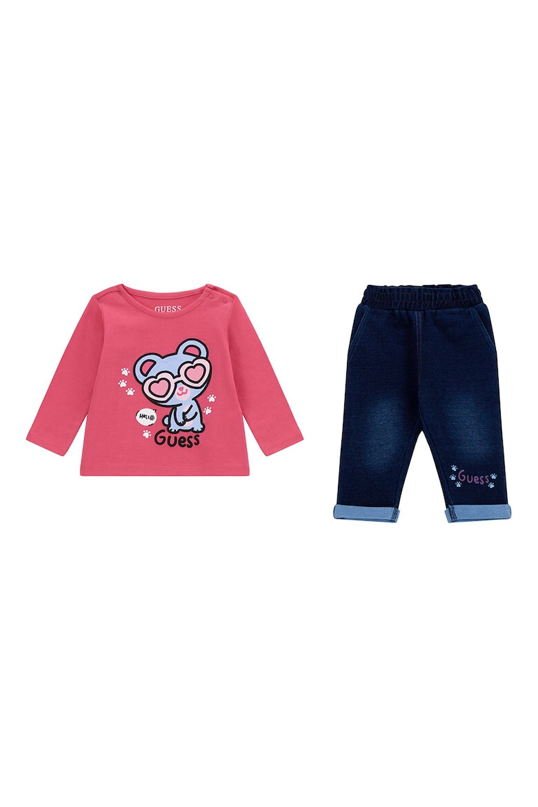 GUESS KIDS GUESS Set de bluza cu decolteu la baza gatului si pantaloni de trening - Pled.ro