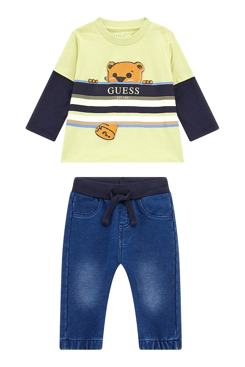 GUESS KIDS GUESS Set de bluza cu imprimeu si blugi uni - Pled.ro