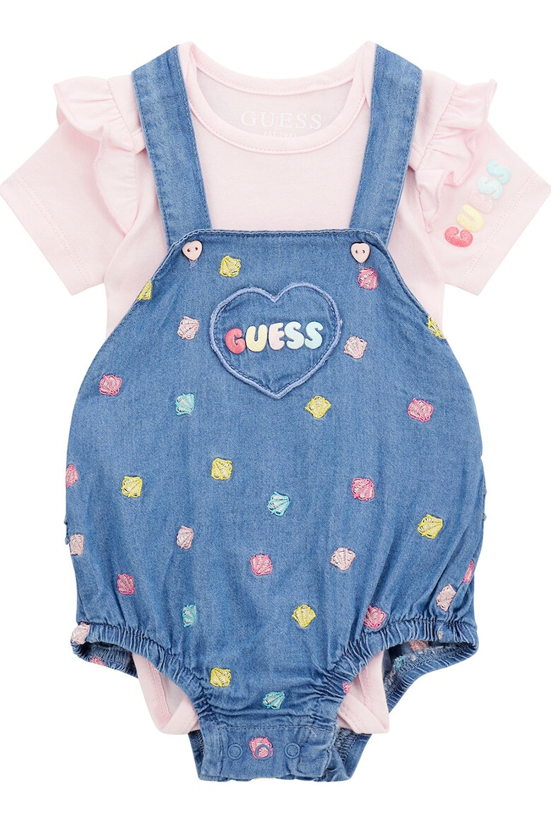 GUESS Set de body si salopeta din chambray - 2 piese - Pled.ro