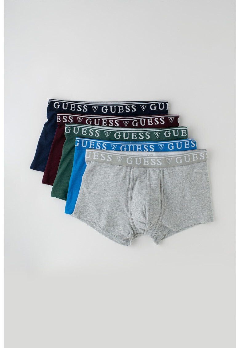 Guess Set de boxeri cu banda cu logo in talie - 5 perechi - Pled.ro