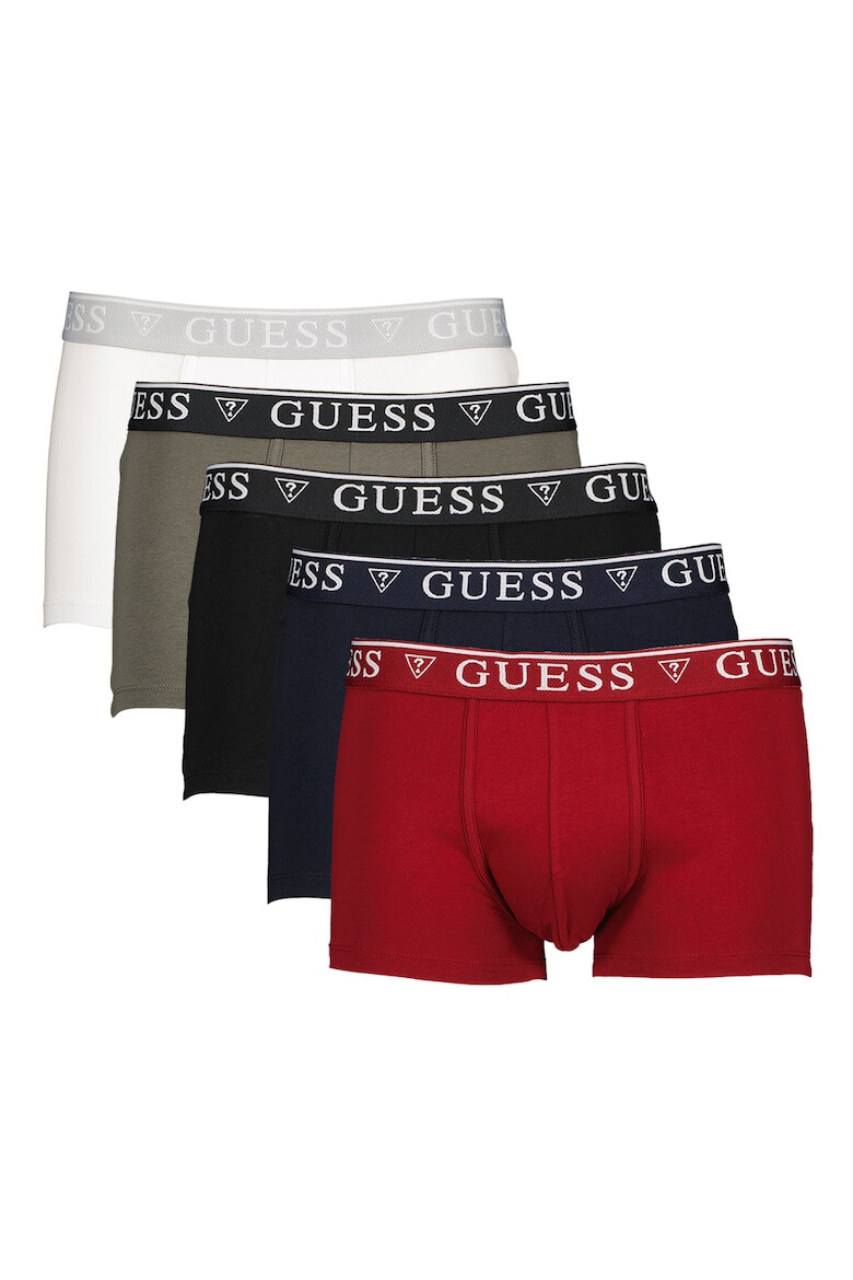 GUESS Set de boxeri cu banda logo in talie - 5 perechi - Pled.ro