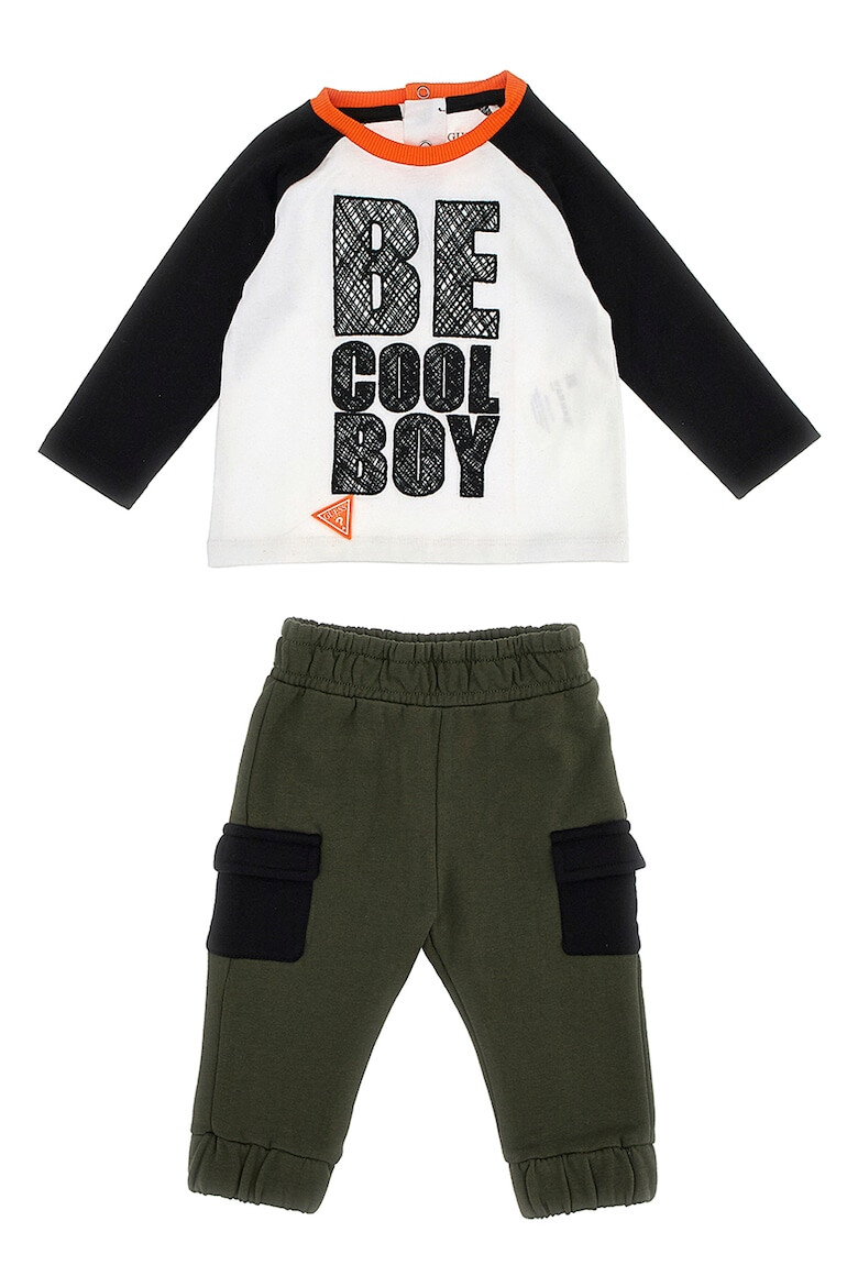 GUESS KIDS Set de pantaloni sport si bluza cu imprimeu text - 2 piese - Pled.ro