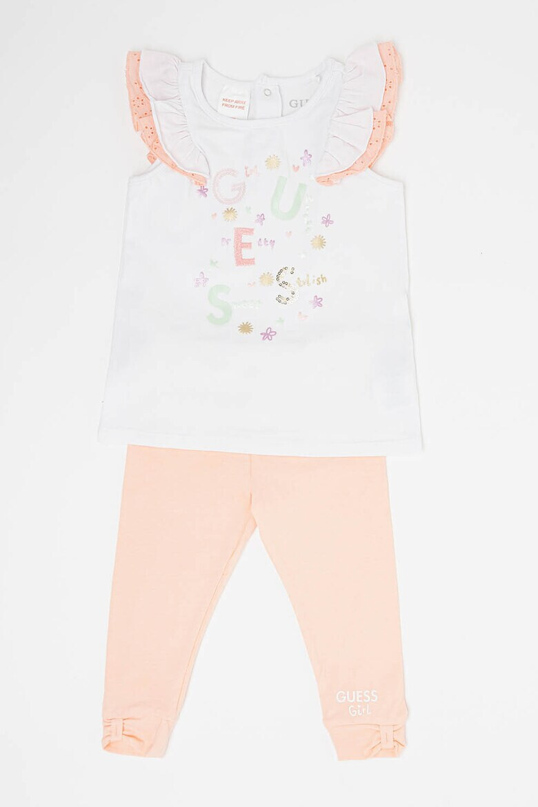 GUESS KIDS Set de top si pantaloni cu logo din paiete - Pled.ro