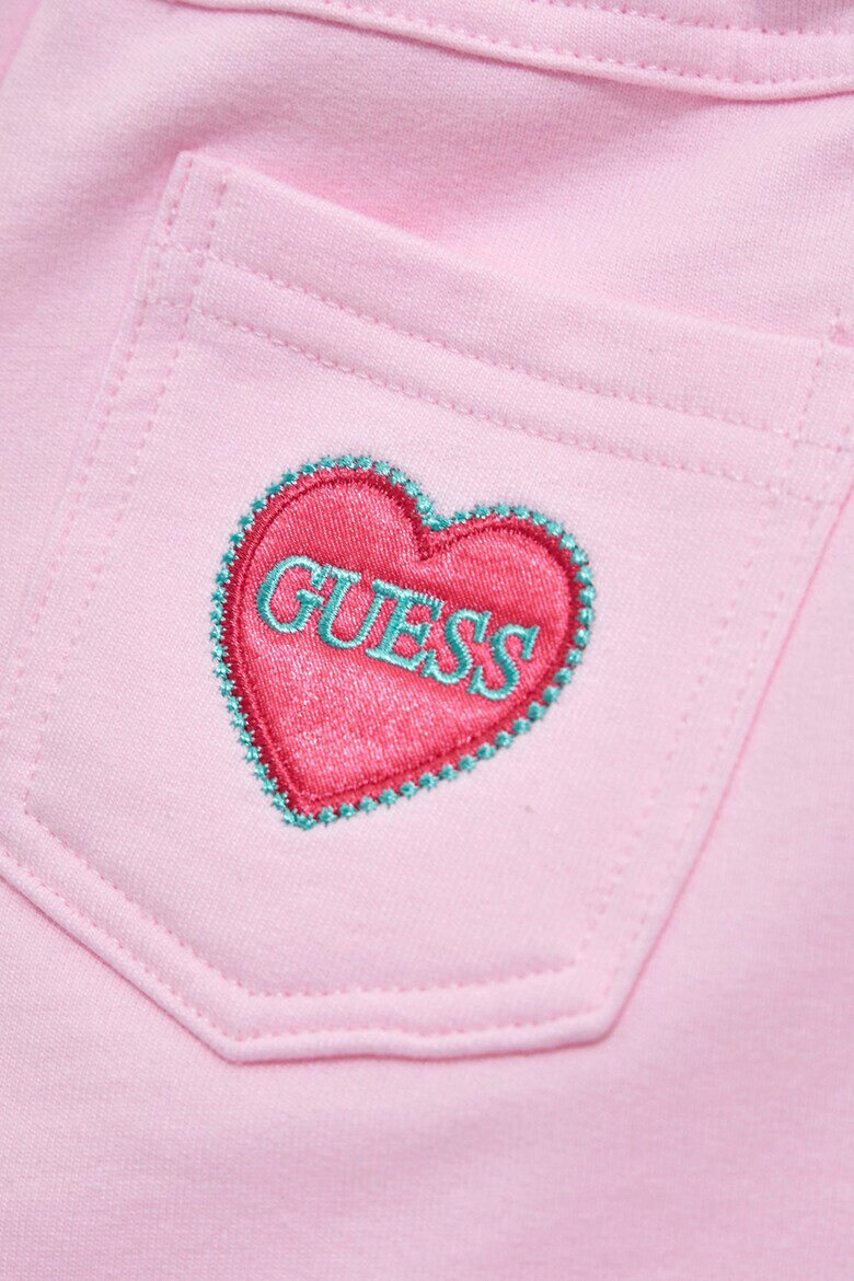 GUESS Set din bumbac de pantaloni scurti si bluza cu maneci scurte evazate cu imprimeu tropical - 2 piese - Pled.ro