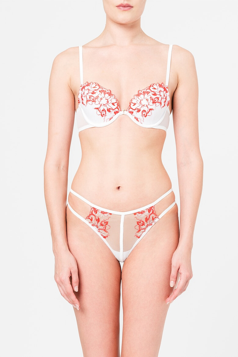 Guess Sutien push-up cu broderie contrastanta - Pled.ro