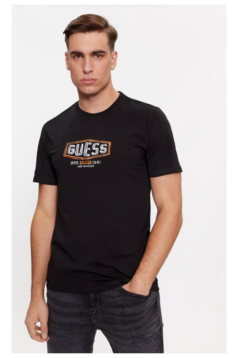 GUESS Tricou barbati 379025 Negru Bumbac - Pled.ro