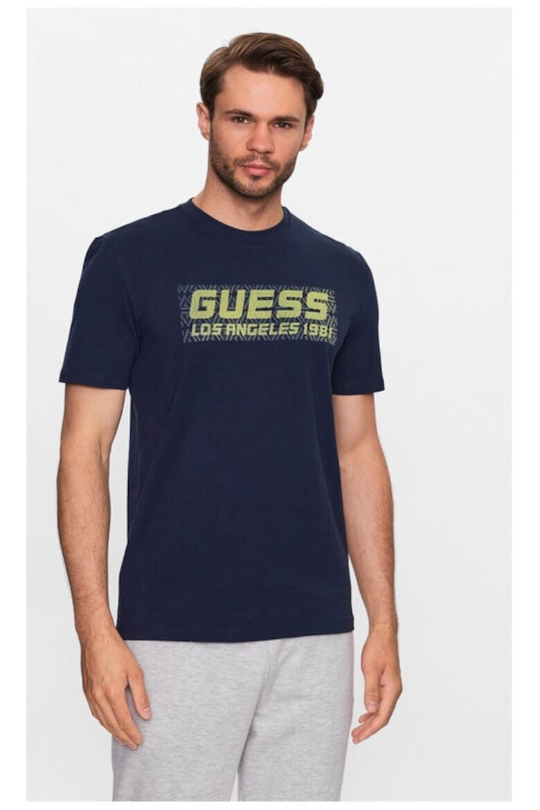 GUESS Tricou barbati 886517 Bleumarin Bumbac - Pled.ro