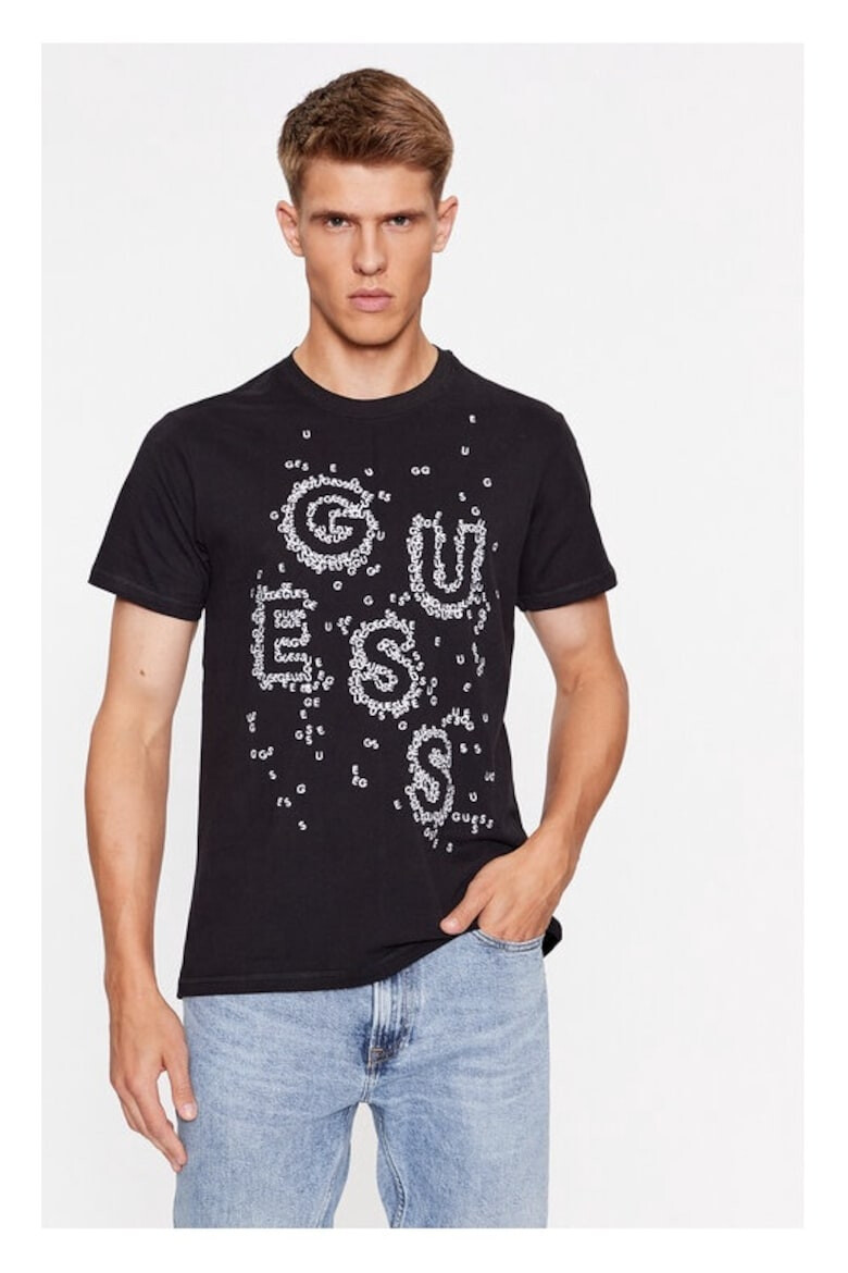 GUESS Tricou barbati 977932 Negru Bumbac - Pled.ro