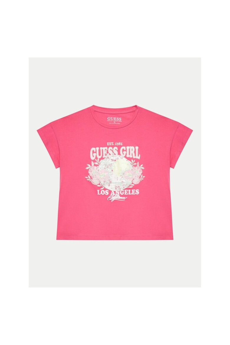 GUESS Tricou copii 513139 Roz Bumbac - Pled.ro