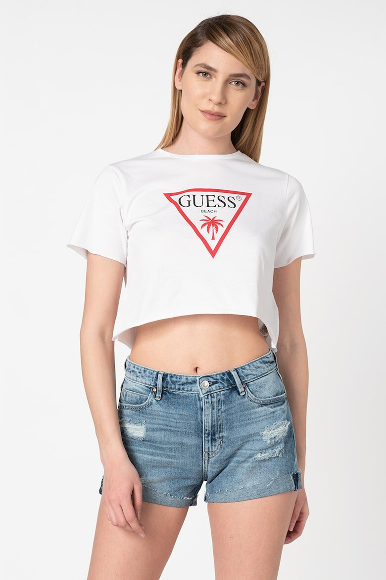 Guess Tricou crop cu imprimeu logo 3 - Pled.ro