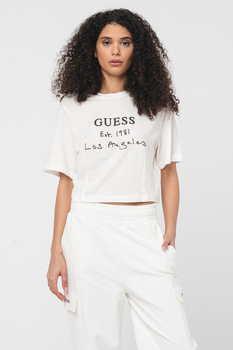 GUESS Tricou crop cu imprimeu pentru fitness - Pled.ro