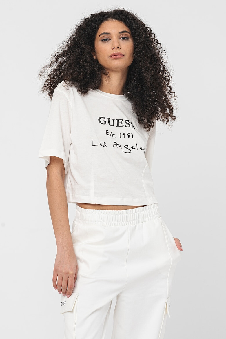 GUESS Tricou crop cu imprimeu pentru fitness - Pled.ro