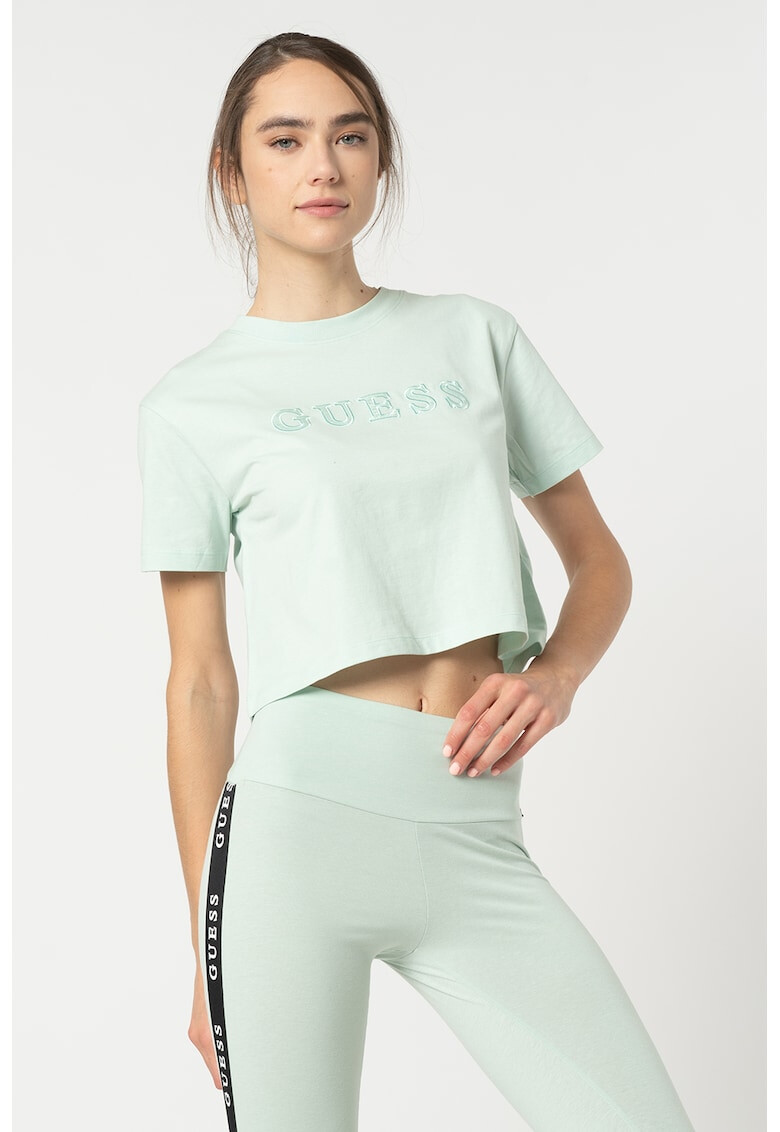 Guess Tricou crop cu broderie logo pentru fitness - Pled.ro