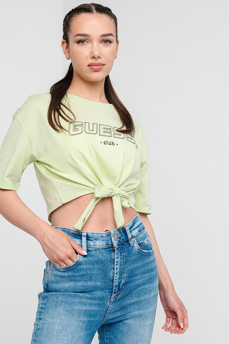 GUESS Tricou crop cu logo brodat pentru fitness - Pled.ro