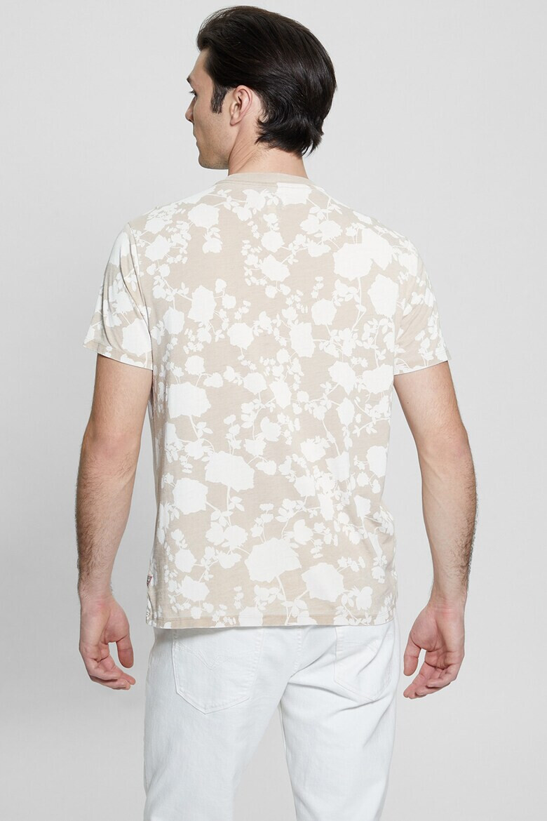 GUESS Tricou cu decolteu la baza gatului si imprimeu floral - Pled.ro