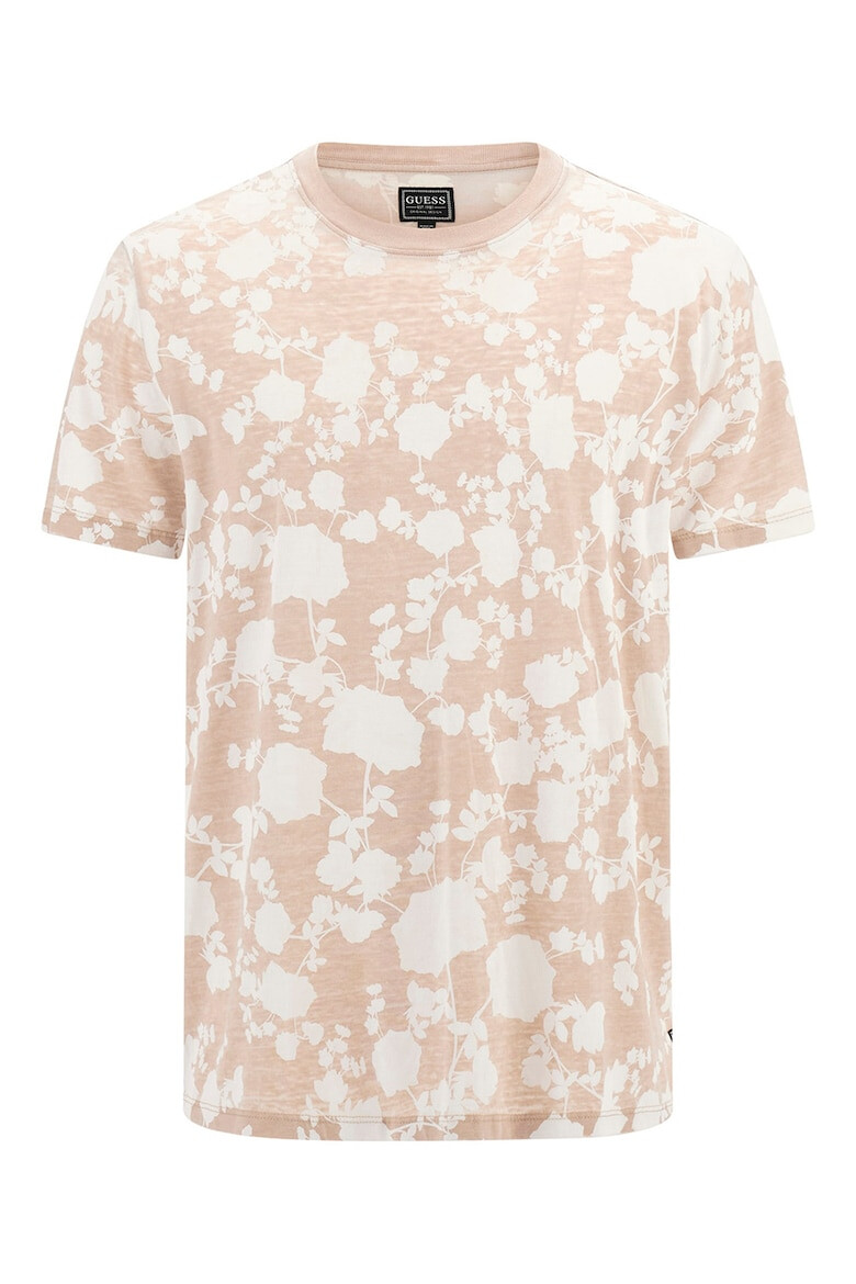 GUESS Tricou cu decolteu la baza gatului si imprimeu floral - Pled.ro