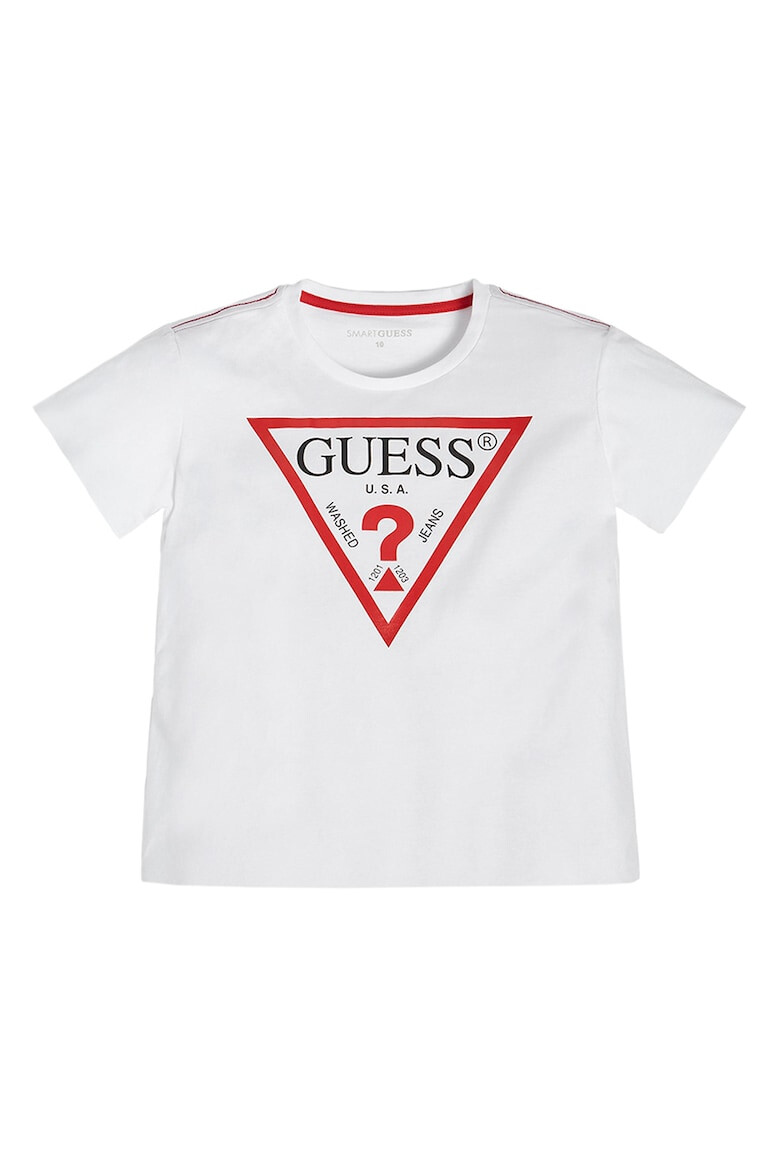 GUESS Tricou cu decolteu la baza gatului si imprimeu logo - Pled.ro