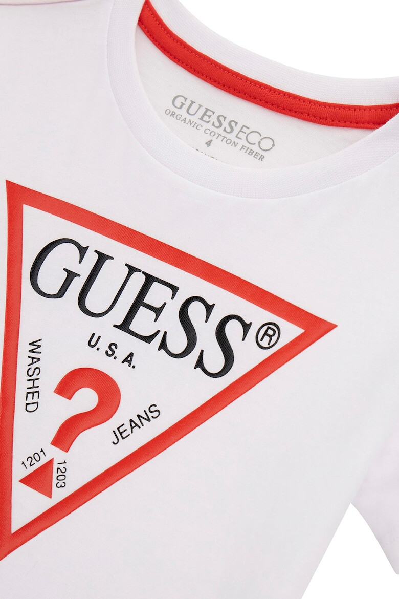 GUESS Tricou cu decolteu la baza gatului si imprimeu logo - Pled.ro