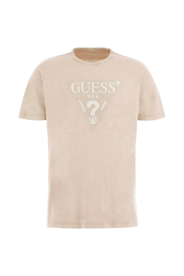 GUESS Tricou cu decolteu la baza gatului si imprimeu logo - Pled.ro