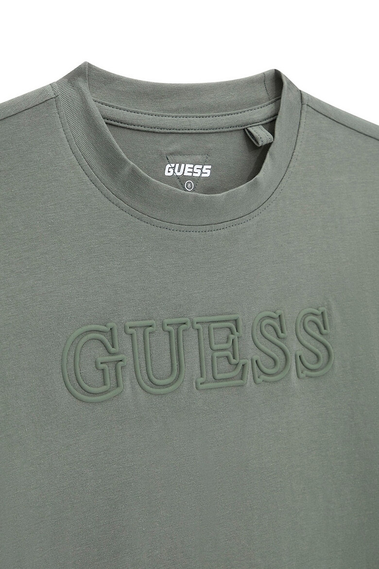 GUESS KIDS GUESS Tricou cu decolteu la baza gatului si logo in relief - Pled.ro