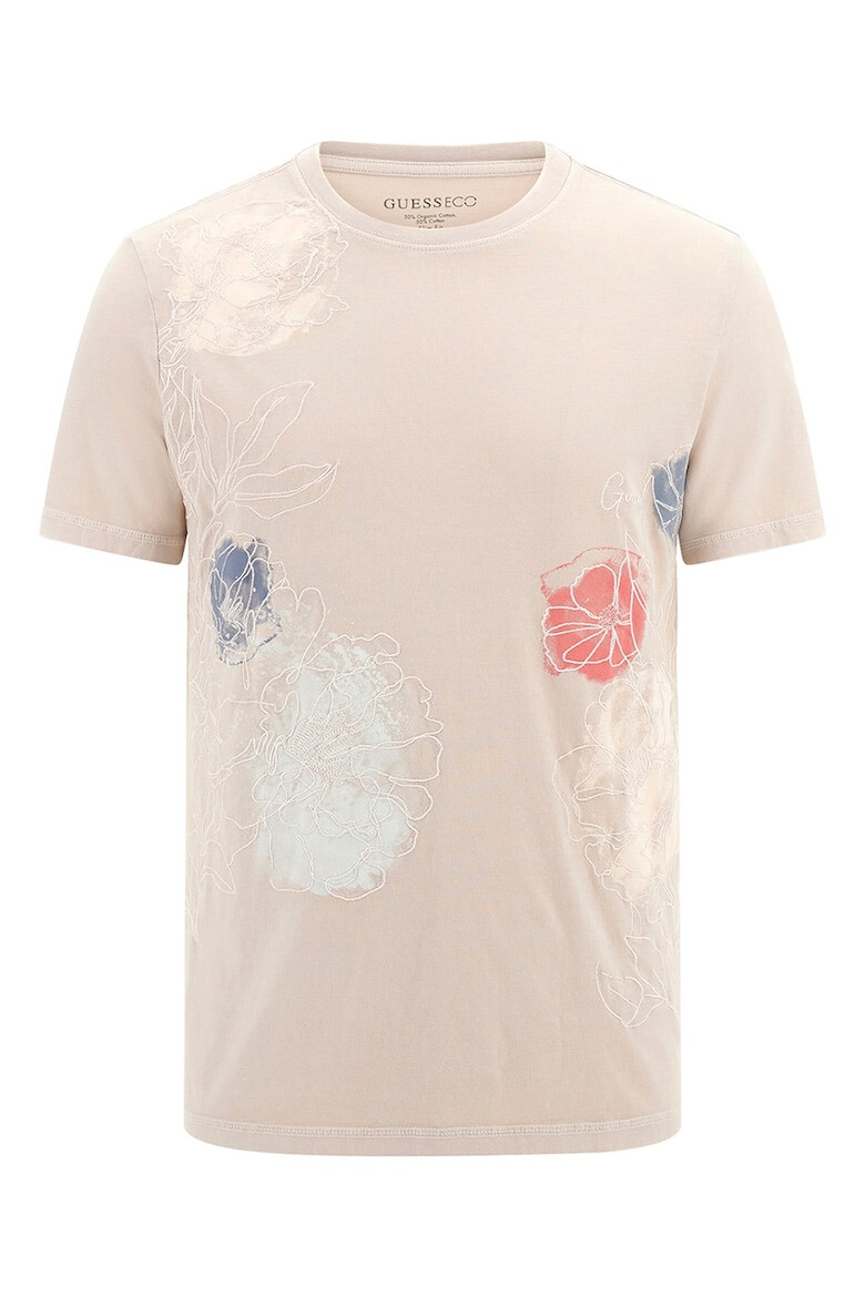 GUESS Tricou cu decolteu la baza gatului si model floral - Pled.ro