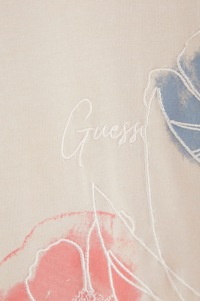 GUESS Tricou cu decolteu la baza gatului si model floral - Pled.ro