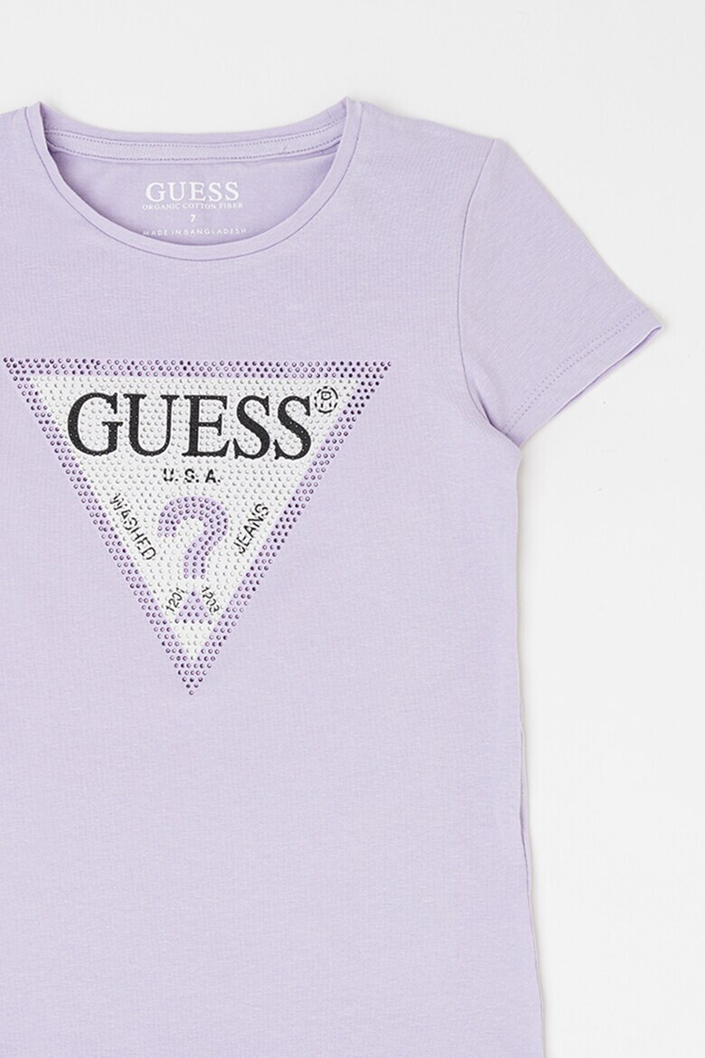 GUESS Tricou cu imprimeu logo si strasuri - Pled.ro