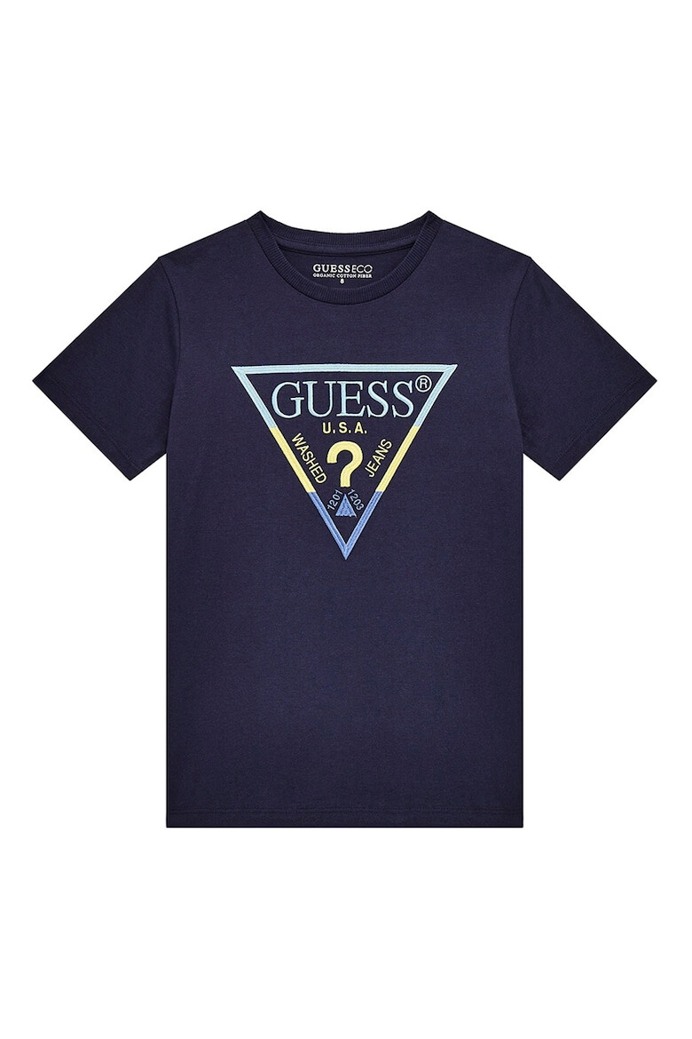 GUESS KIDS GUESS Tricou cu logo brodat si decolteu la baza gatului - Pled.ro