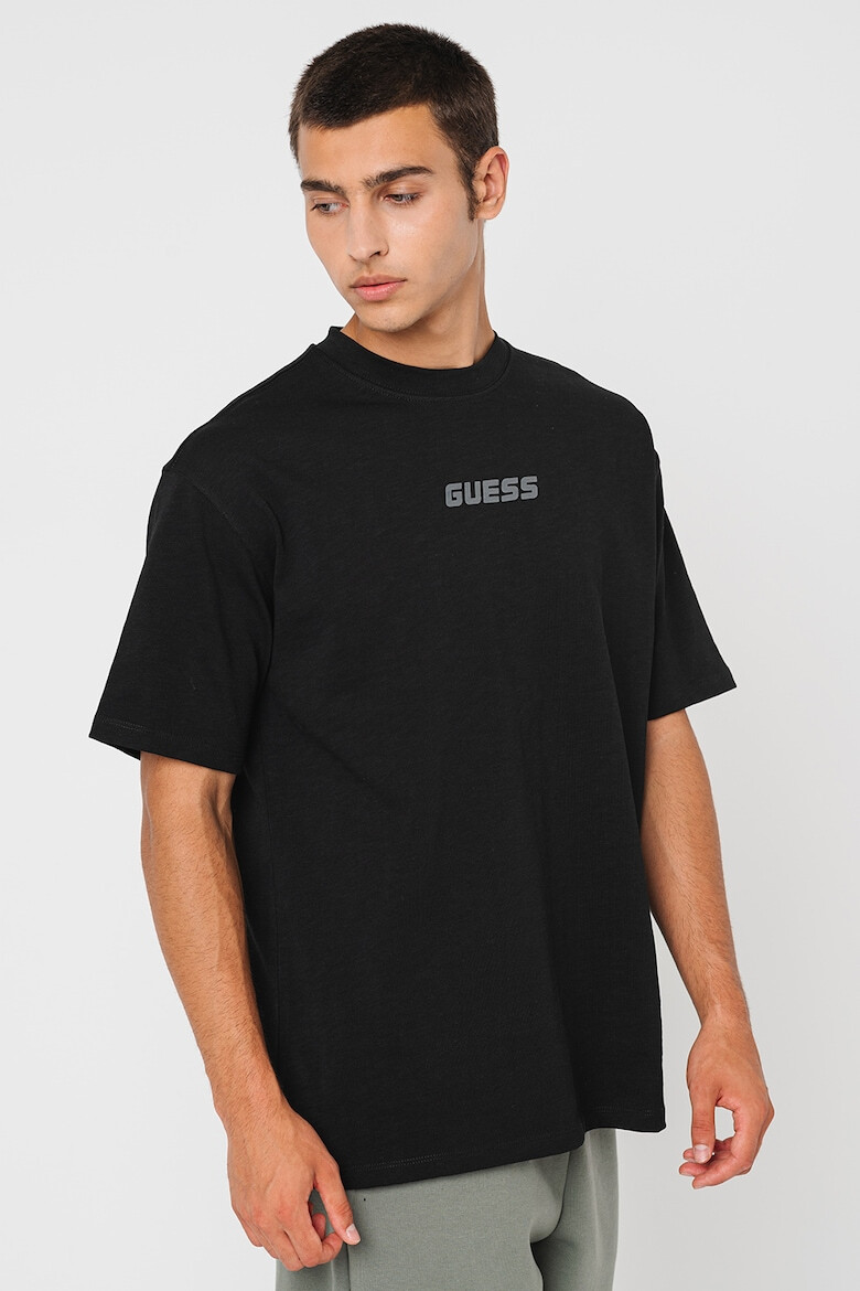 GUESS Tricou cu logo si decolteu la baza gatului - Pled.ro