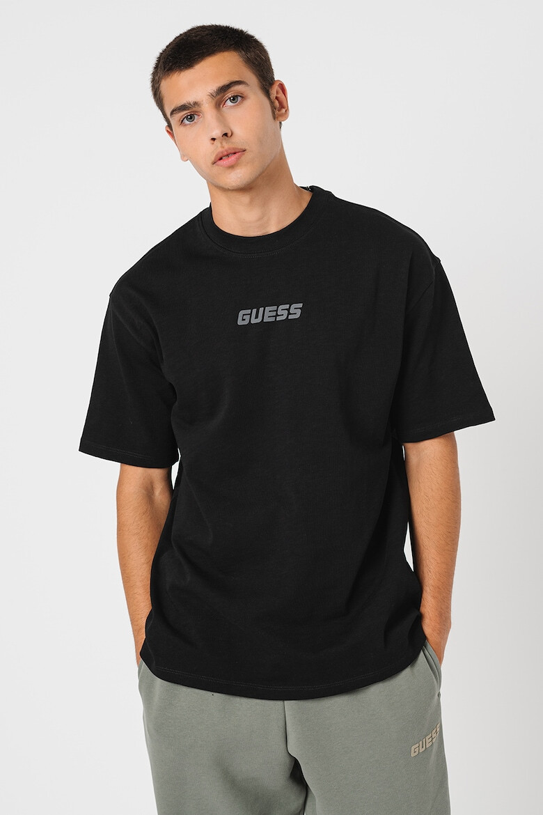 GUESS Tricou cu logo si decolteu la baza gatului - Pled.ro