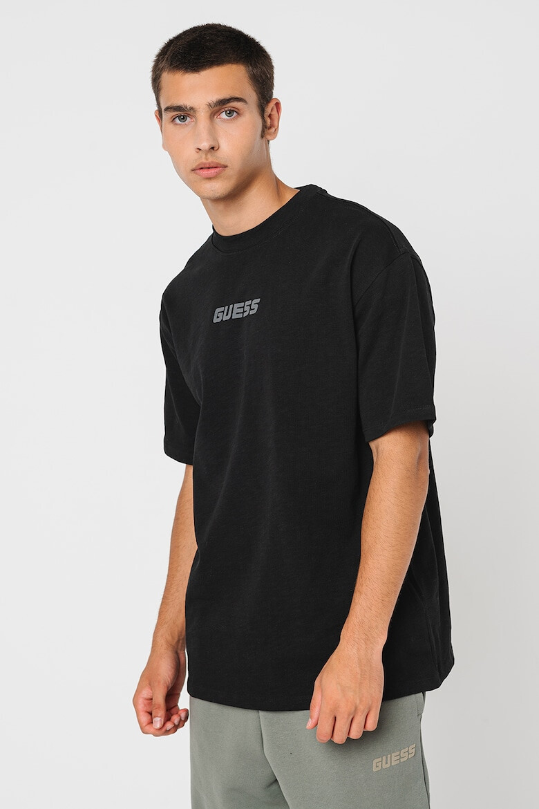 GUESS Tricou cu logo si decolteu la baza gatului - Pled.ro