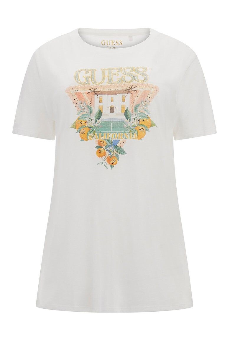 GUESS Tricou cu logo stralucitor - Pled.ro