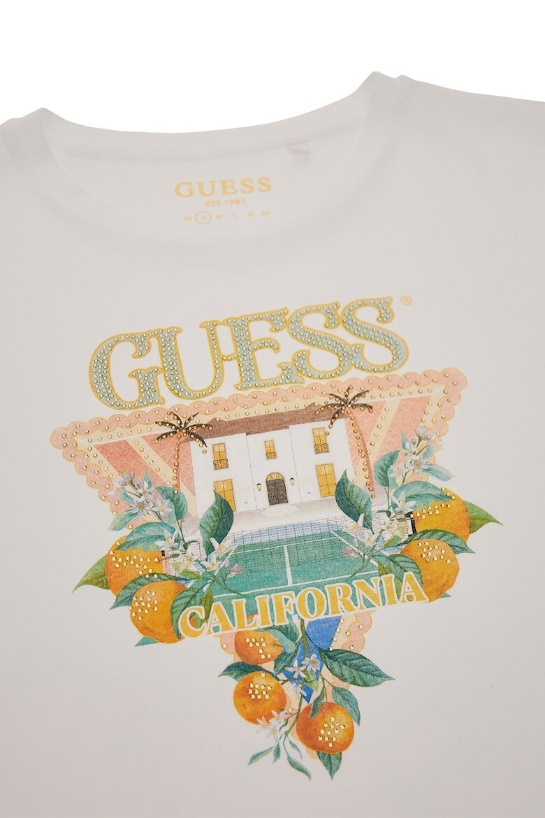 GUESS Tricou cu logo stralucitor - Pled.ro