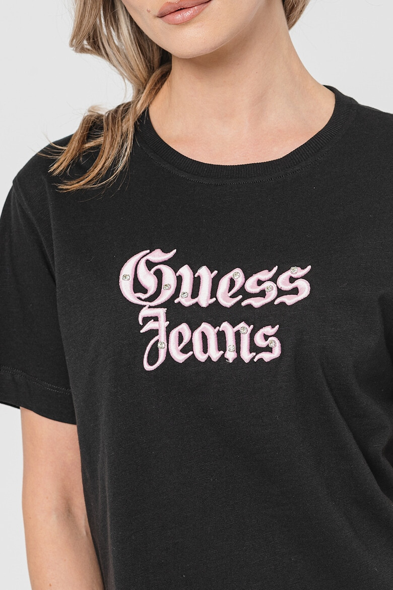 GUESS Tricou cu maneci cazute si logo brodat - Pled.ro