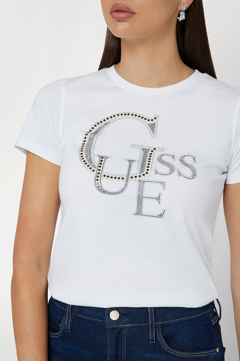 GUESS Tricou cu strasuri - Pled.ro