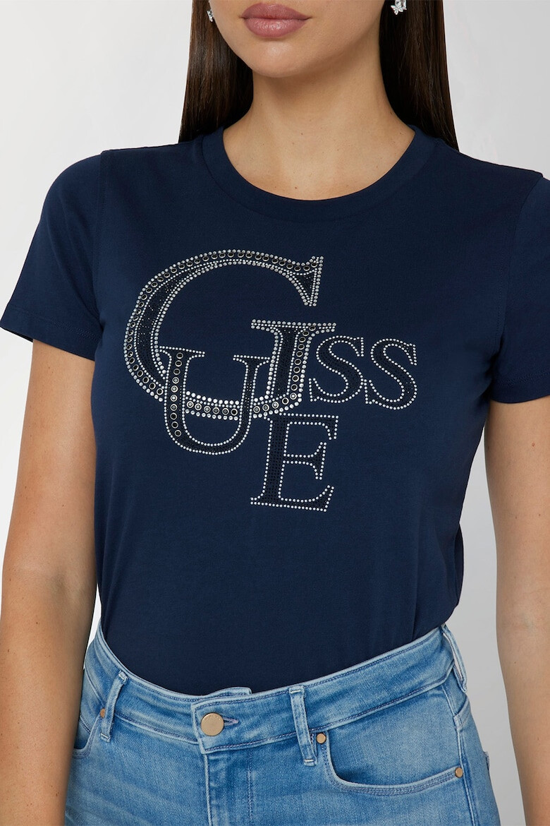 GUESS Tricou cu strasuri - Pled.ro