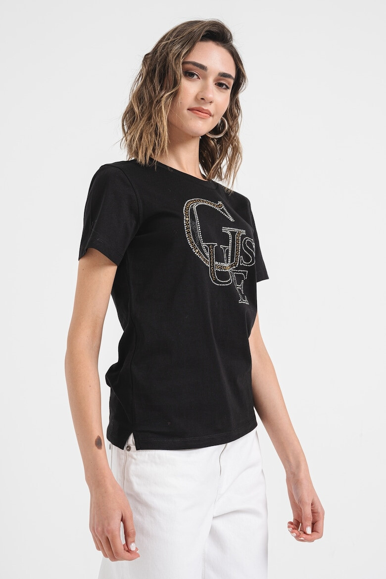 GUESS Tricou cu strasuri - Pled.ro