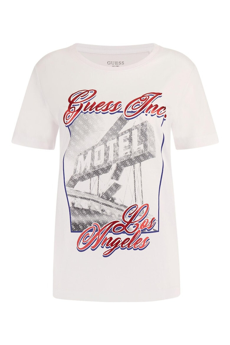 GUESS Tricou dama 302205448 Bumbac organic Alb - Pled.ro