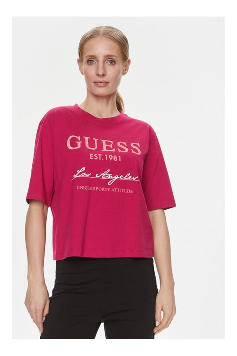 GUESS Tricou dama 390914 Violet Bumbac - Pled.ro