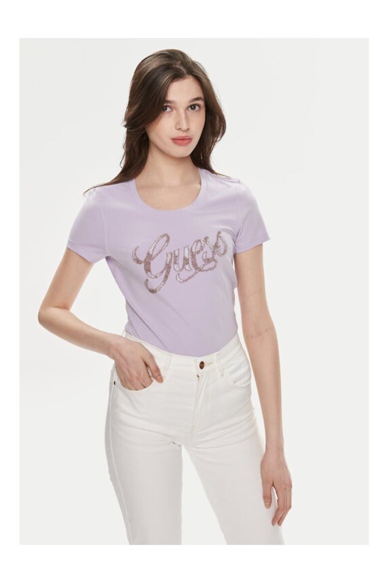 GUESS Tricou dama 518752 Violet Bumbac - Pled.ro