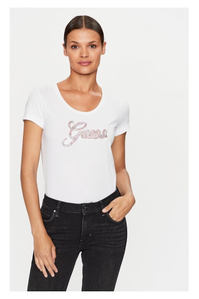 GUESS Tricou dama 871421 Alb Bumbac - Pled.ro