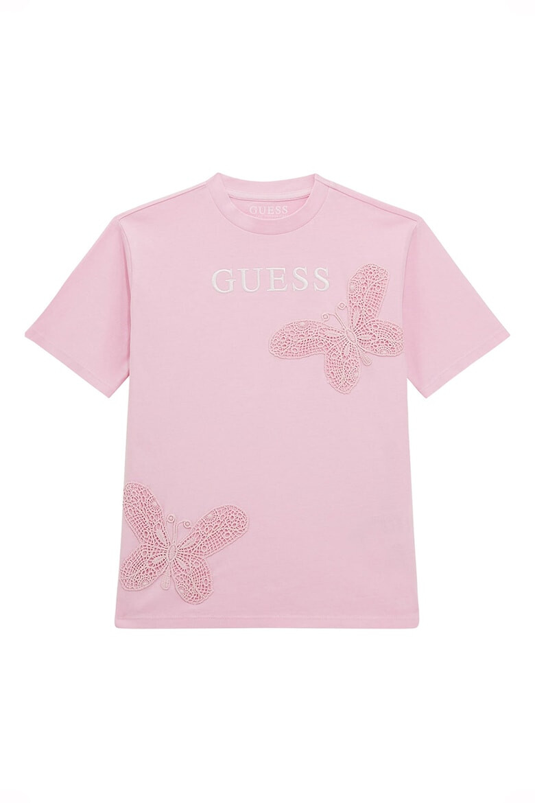 GUESS Tricou de bumbac cu detalii brodate - Pled.ro