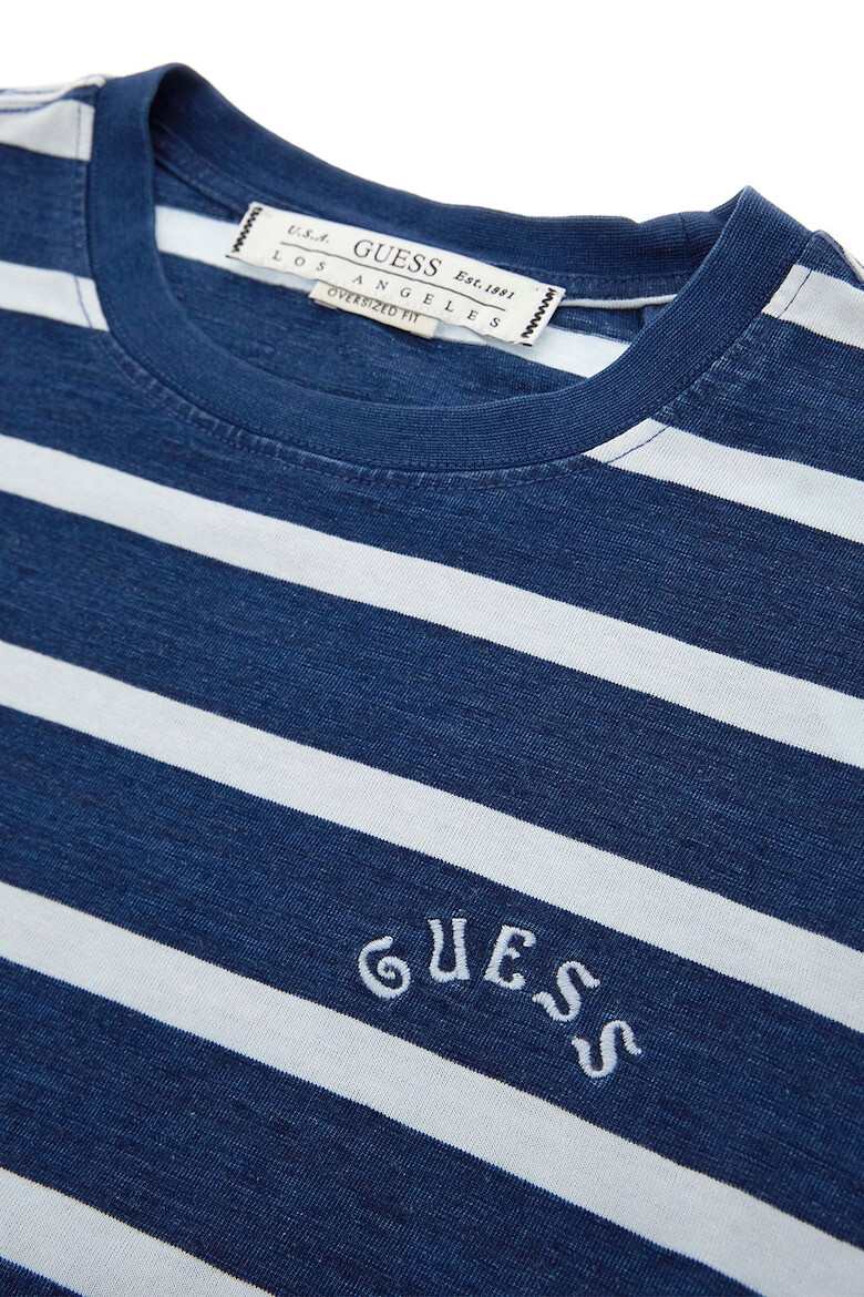 GUESS Tricou de bumbac cu model in dungi - Pled.ro