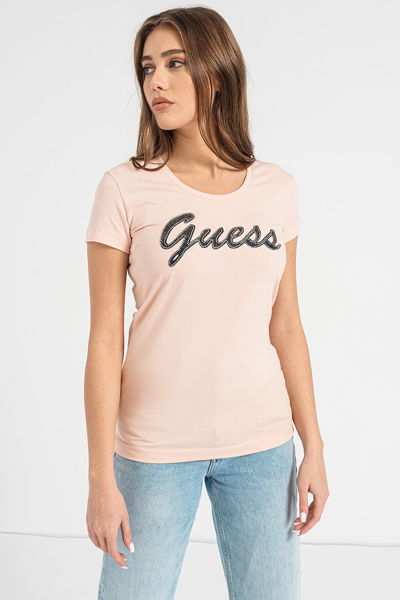 GUESS Tricou din amestec de bumbac decorat cu imprimeu logo - Pled.ro